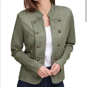 NWT Tommy Hilfiger Green Open Front Band Jacket Cardigan